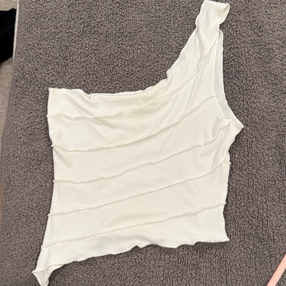 Off shoulder white tank